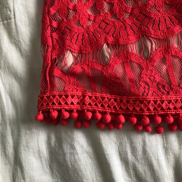 Salmon pink backless mini dress. - Picture 4 of 4